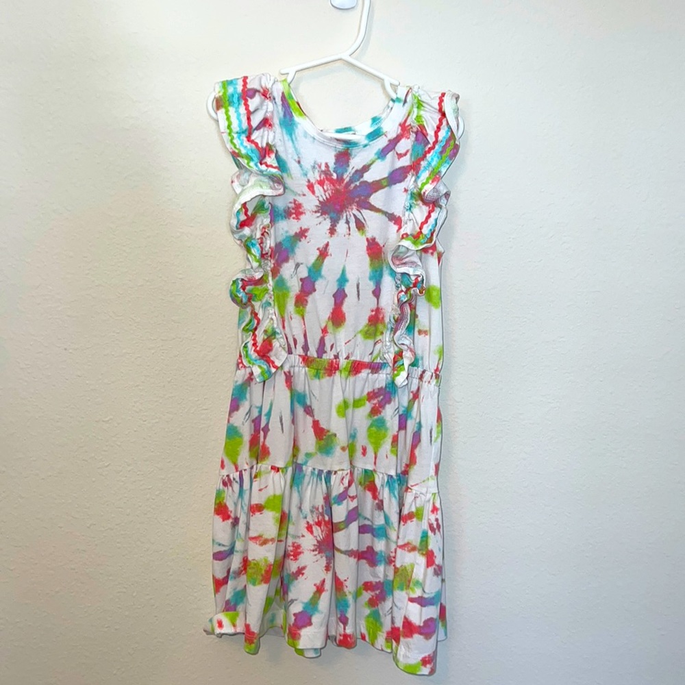 JCrew crewcuts tie dyed ruffle dress